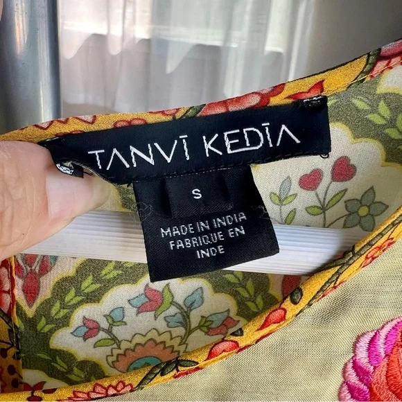 Anthropologie Tanvi Kedia Ananya Tunic Floral Mini Dress - Picture 8 of 10